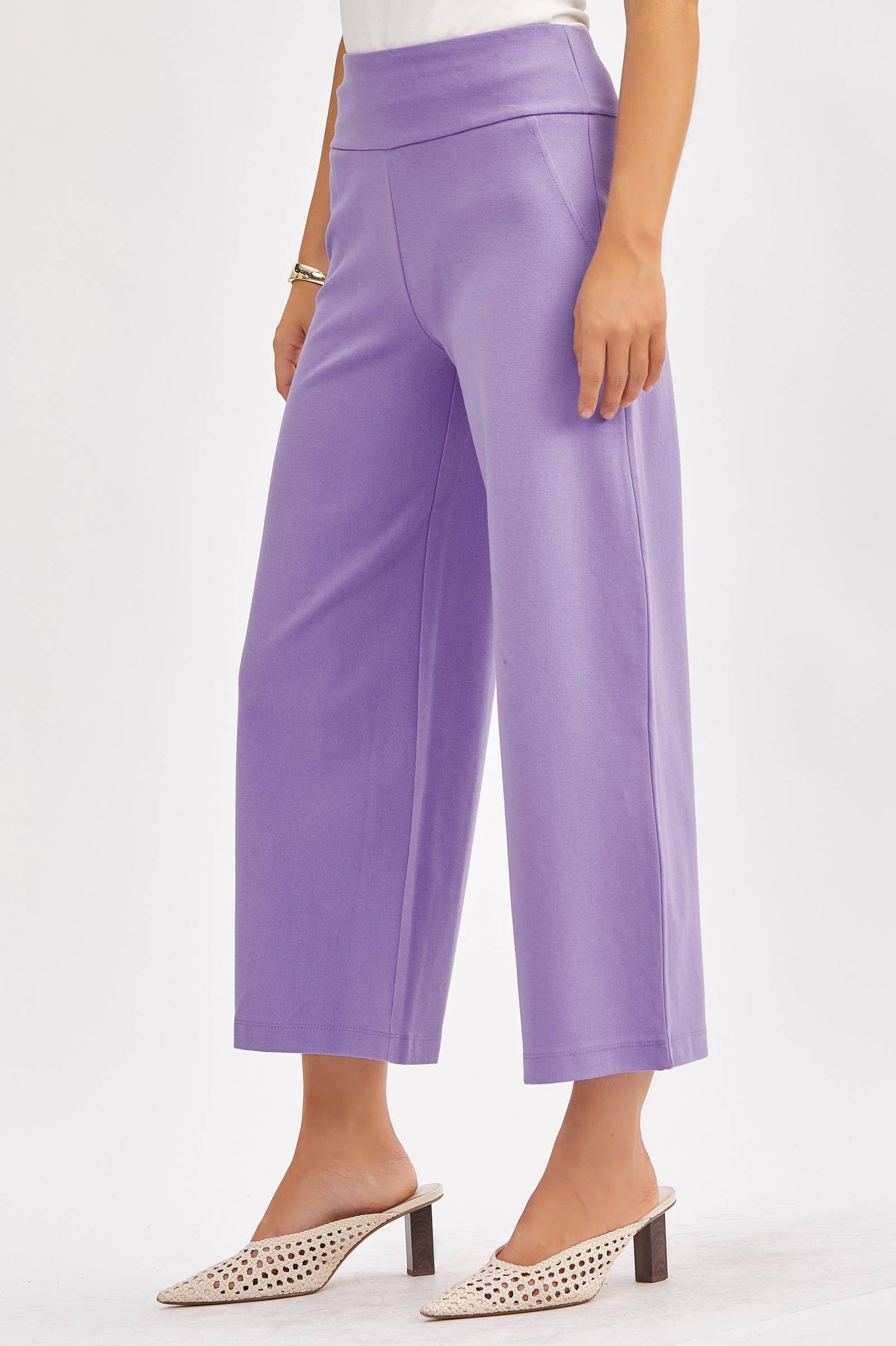 Magic Wide Cropped Pants: Black / XL
