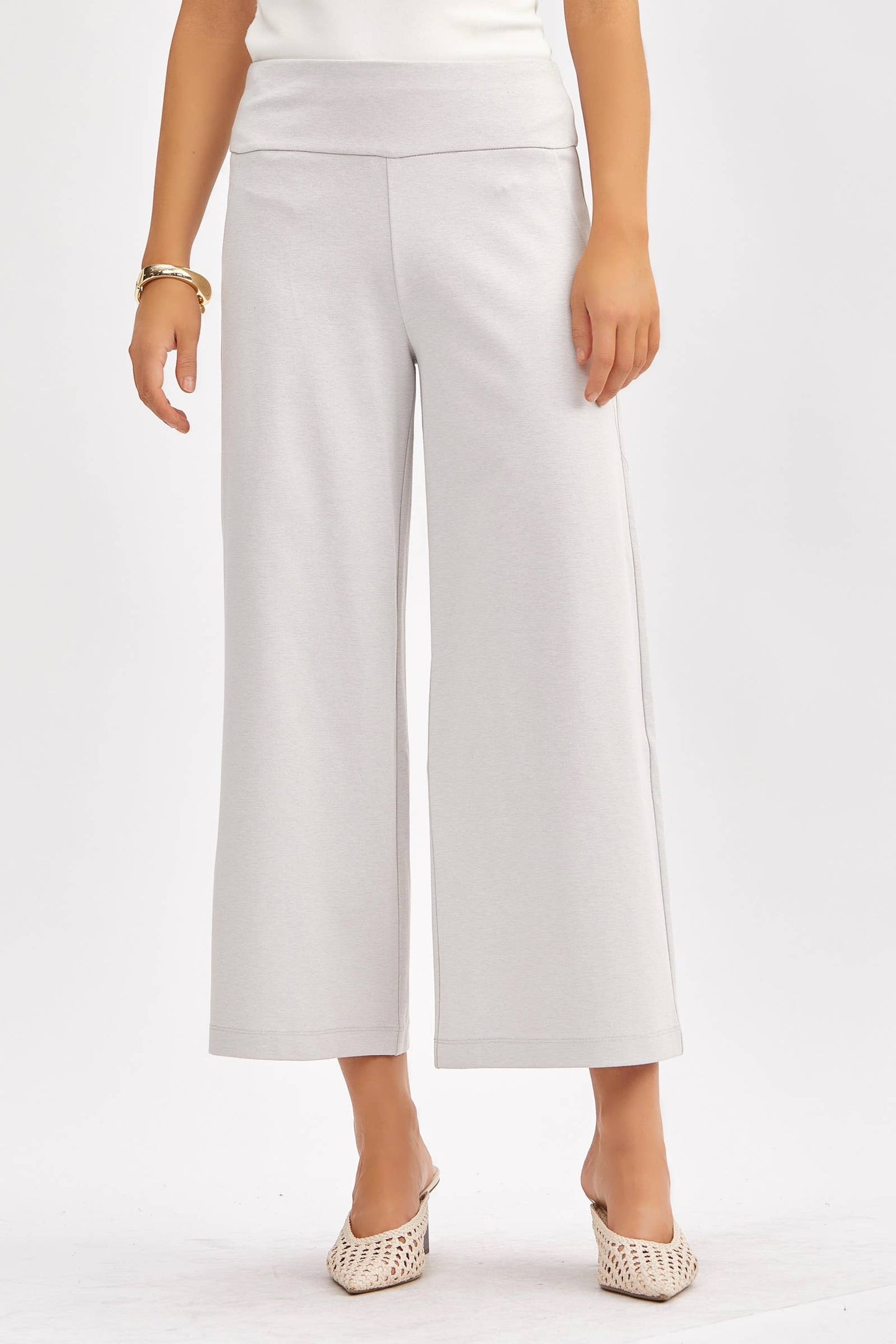 Magic Wide Cropped Pants: Black / XL
