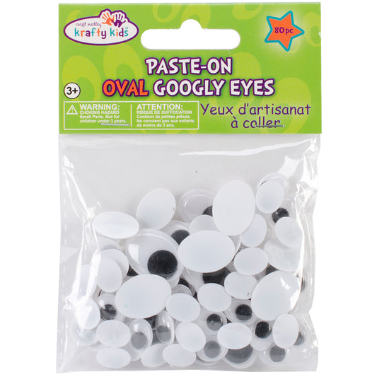 Krafty Kids Paste-On Googly Eyes 72/Pkg-Assorted