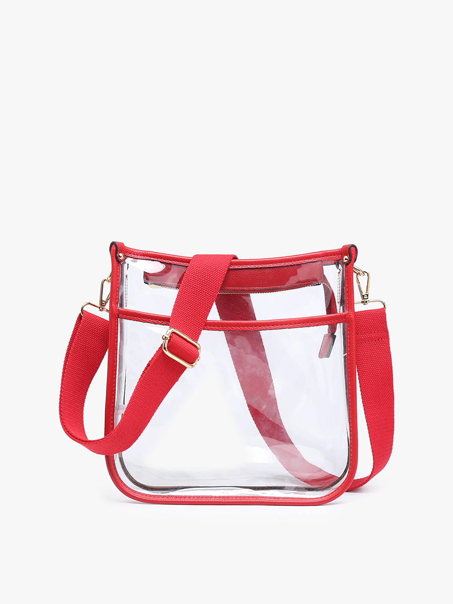 Posie Clear Crossbody w/ Vegan Leather: Black