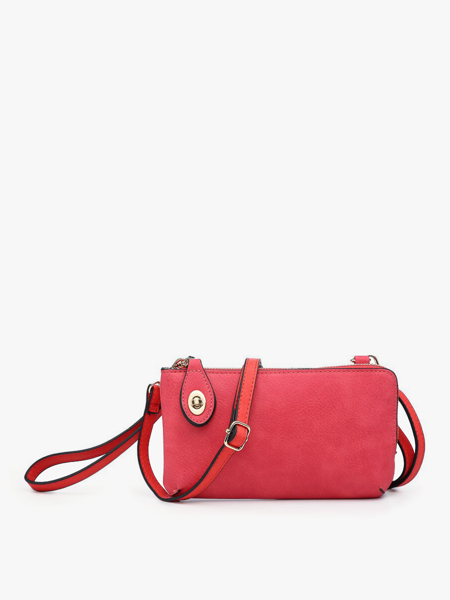 Kendall Crossbody/Wristlet w/ Twist Lock Closure: Light Stone
