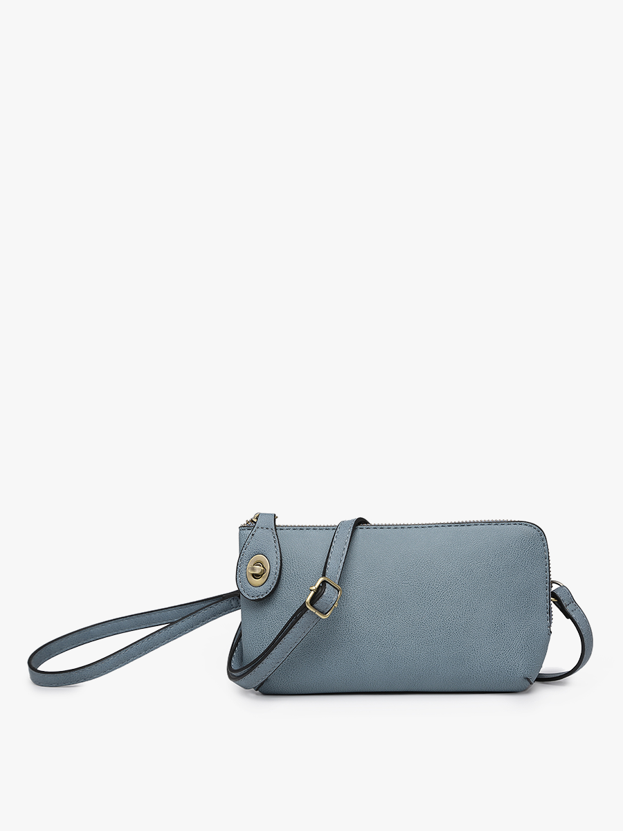 Kendall Crossbody/Wristlet w/ Twist Lock Closure: Light Stone
