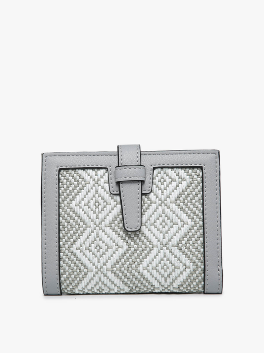 Bessie Canvas Wallet w/ Slip Closure: Diamond-Lt. Grey