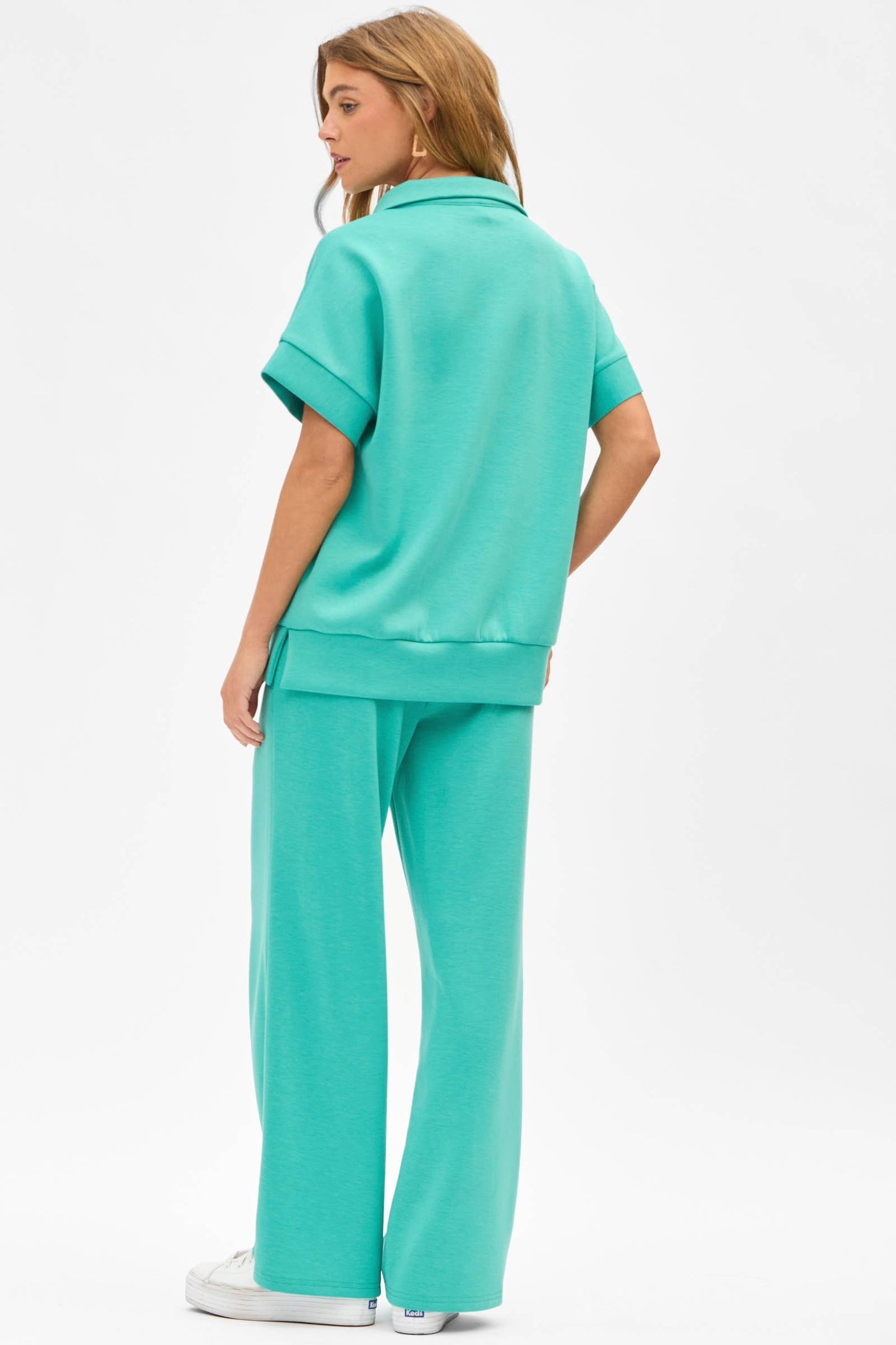 Short Sleeve Quarter Zip + Pants Modal Set TRVSET-CATALINA: BLACK / XL