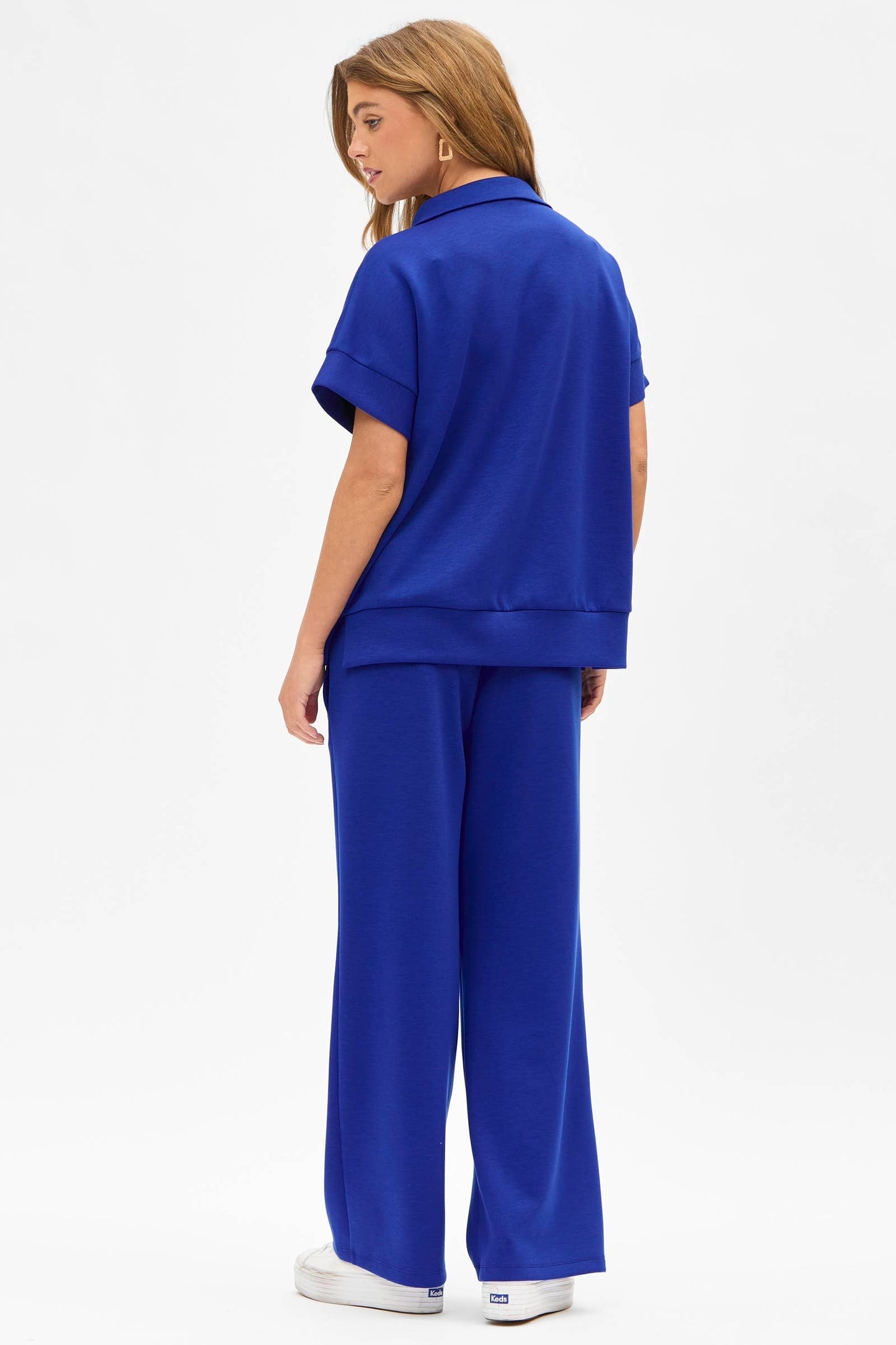 Short Sleeve Quarter Zip + Pants Modal Set TRVSET-CATALINA: BLACK / XL
