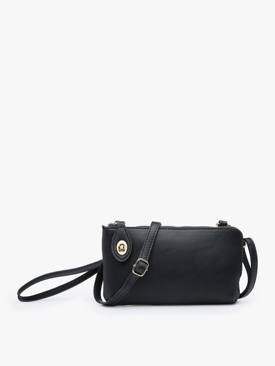 Kendall Crossbody/Wristlet w/ Twist Lock Closure: Light Stone
