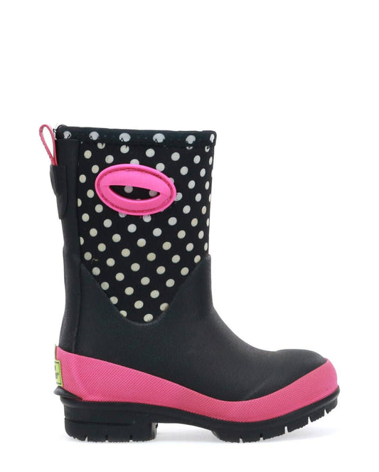 Kids Youth Chloe Dot Neoprene Cold Weather Boot - Black: Navy / 13 Little Kid