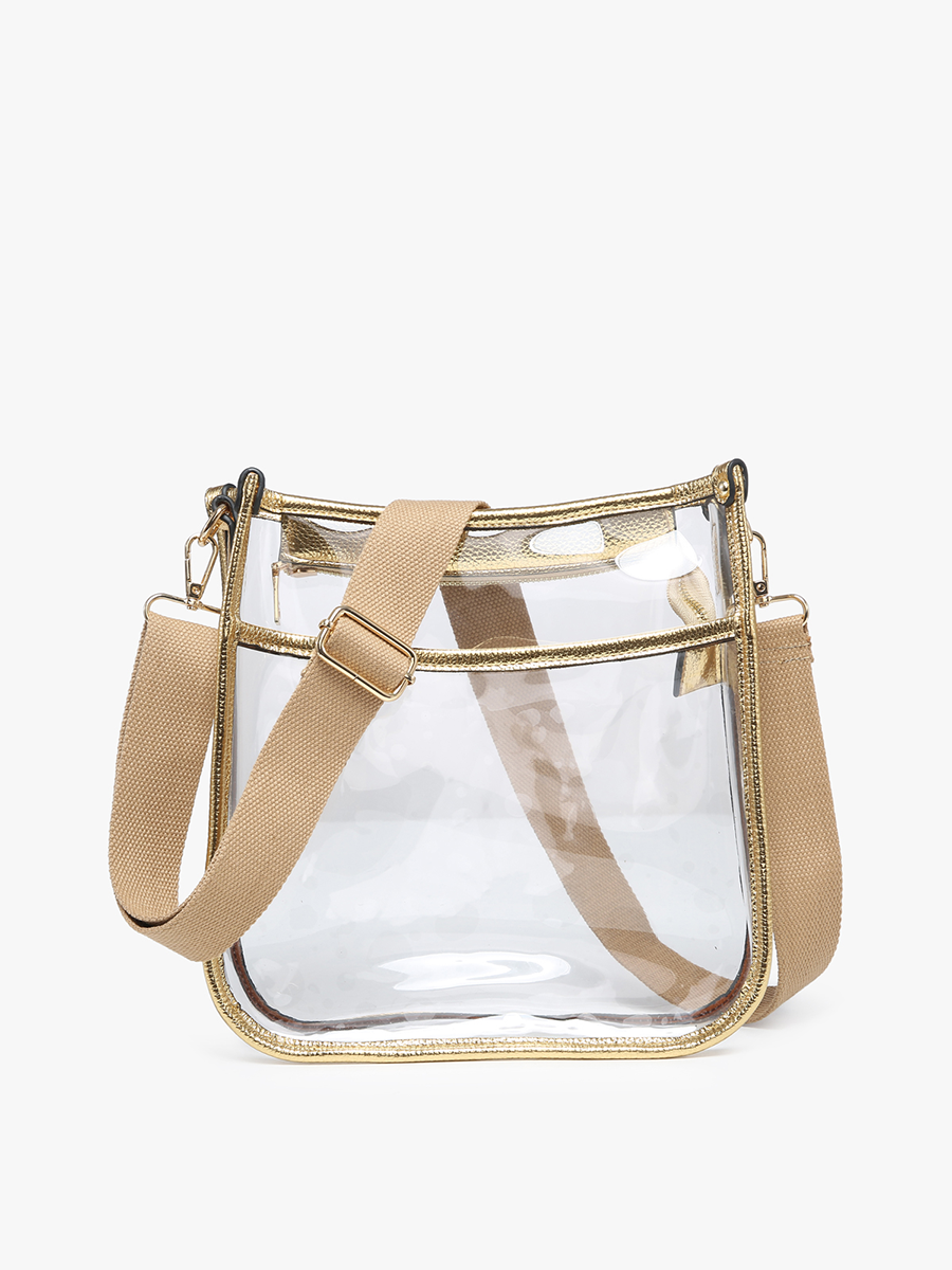 Posie Clear Crossbody w/ Vegan Leather: Black