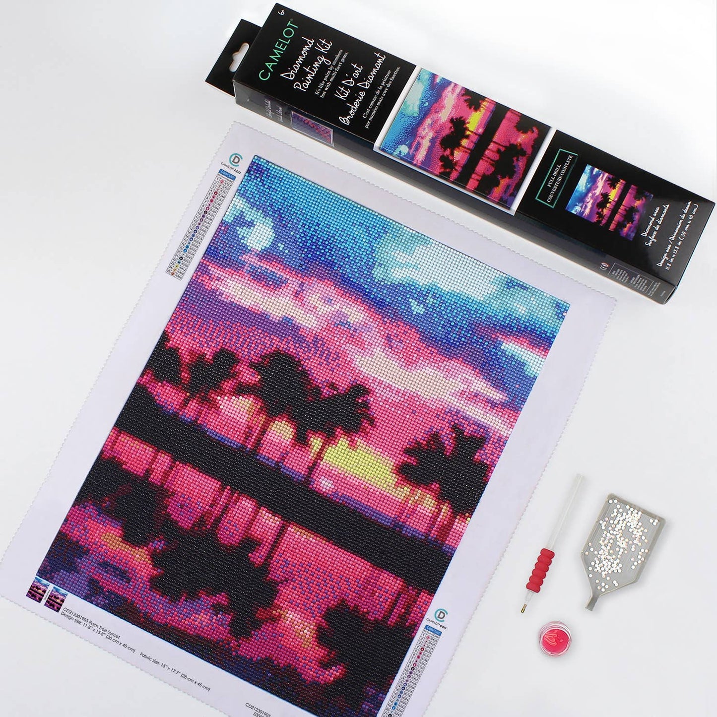 Palm Tree Sunset Diamond Painting Kit: 01 Multi