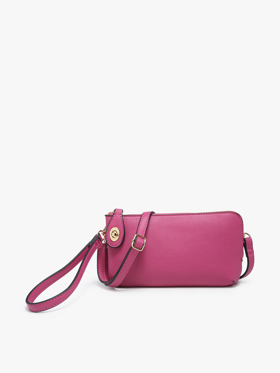Kendall Crossbody/Wristlet w/ Twist Lock Closure: Light Stone