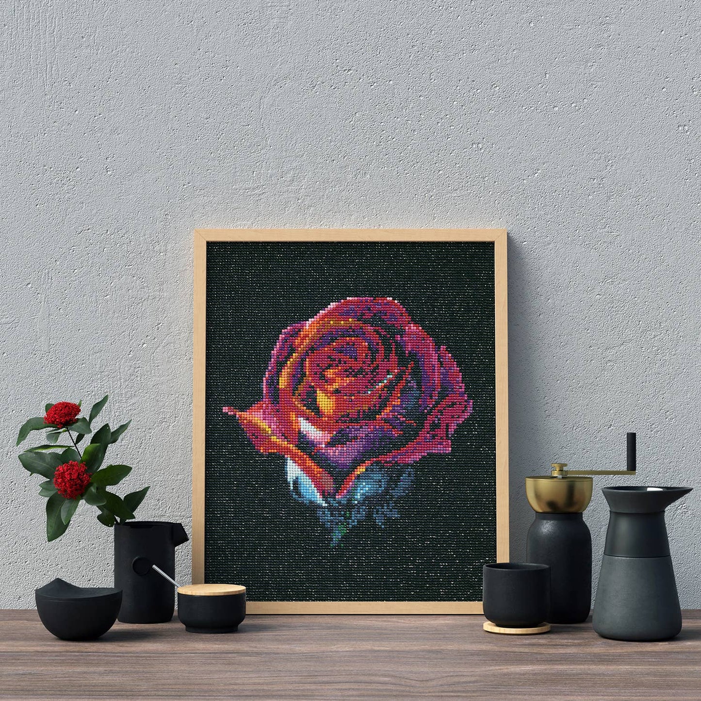 Dark Rose Diamond Painting Kit: 01 Multi