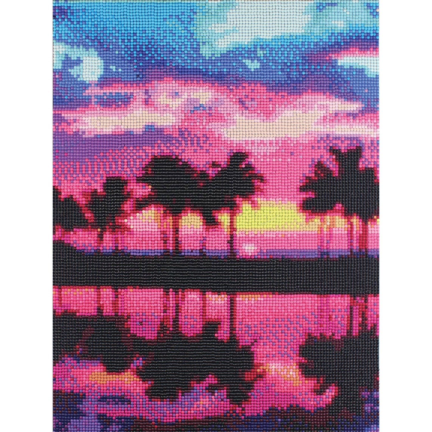 Palm Tree Sunset Diamond Painting Kit: 01 Multi