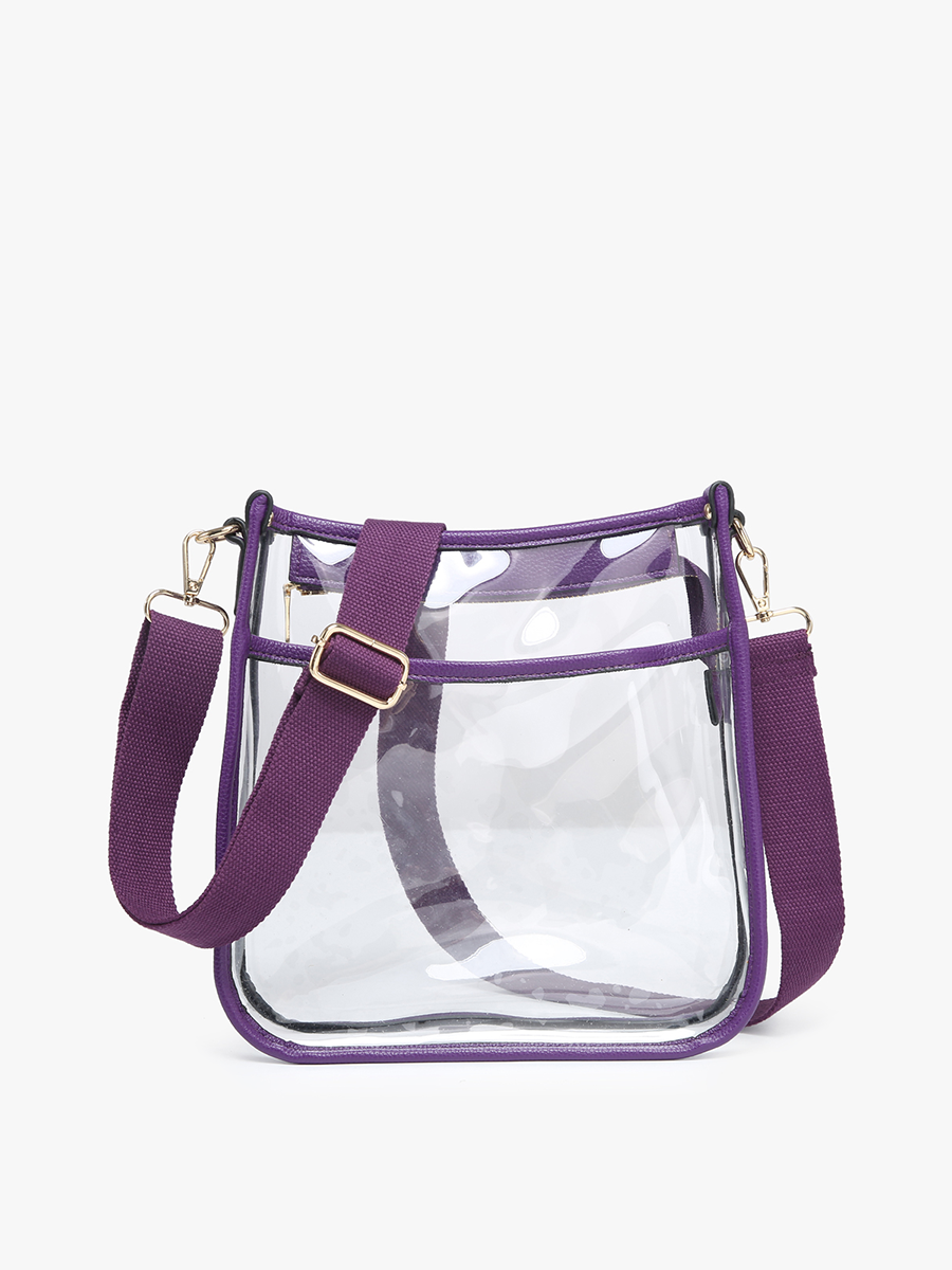 Posie Clear Crossbody w/ Vegan Leather: Black