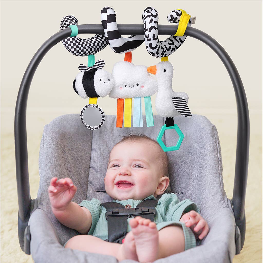 *NEW* Itzy Bitzy Spiral Car Seat Activity Toy: High Contrast