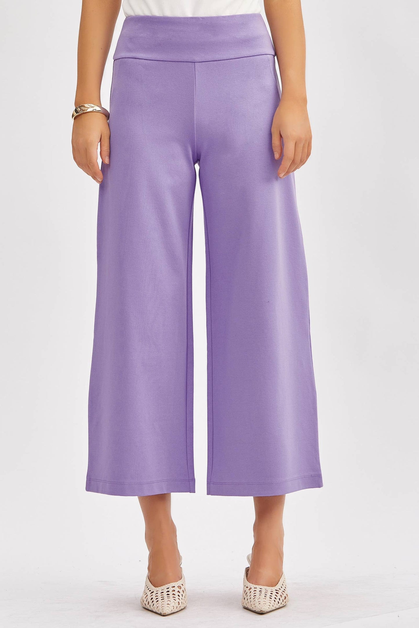 Magic Wide Cropped Pants: Black / XL