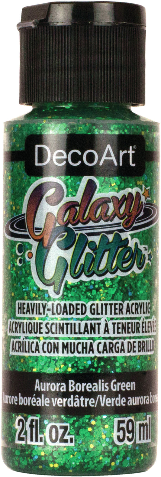 DecoArt Galaxy Glitter Acrylic Paint 2oz-Aurora Borealis - Green