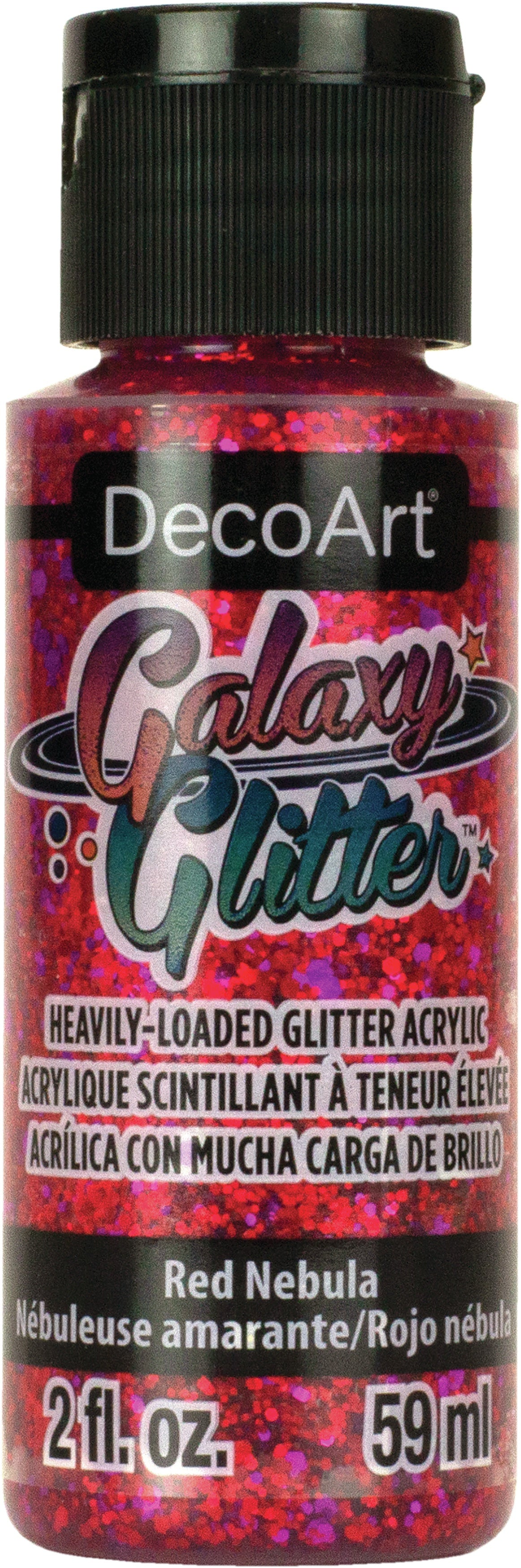 DecoArt Galaxy Glitter Acrylic Paint 2oz-Nebula - Red