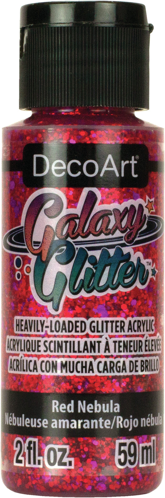 DecoArt Galaxy Glitter Acrylic Paint 2oz-Nebula - Red