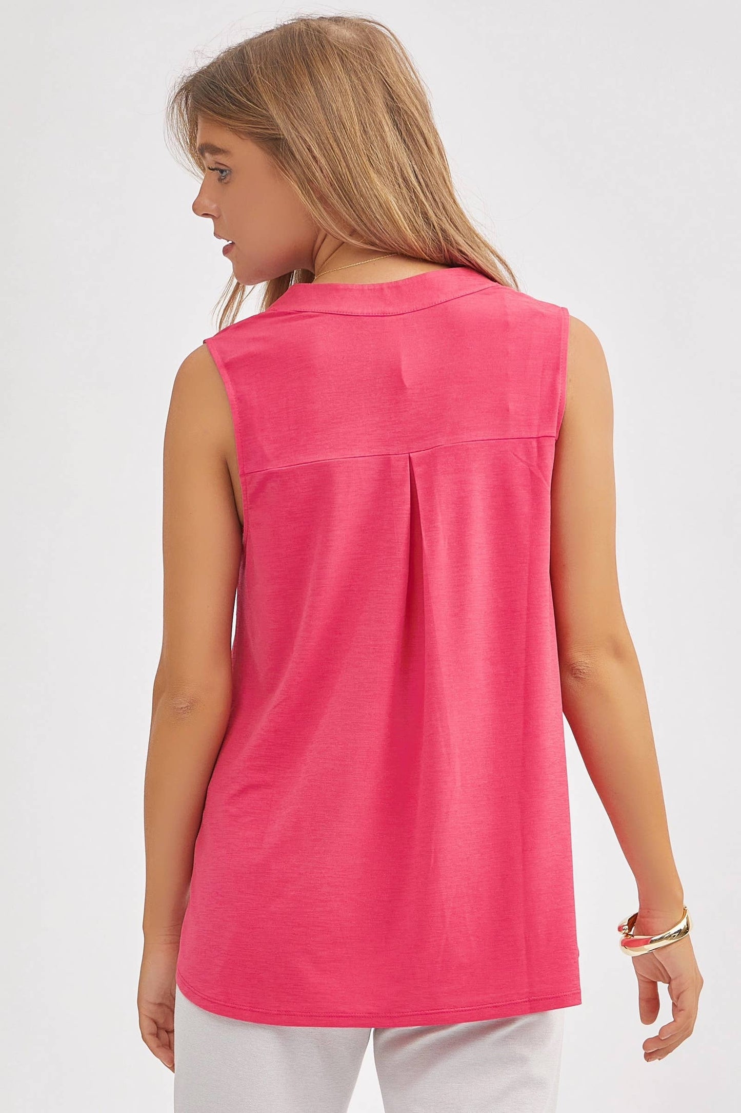 Solid Lizzy A-Line Tank Top: BLACK / S