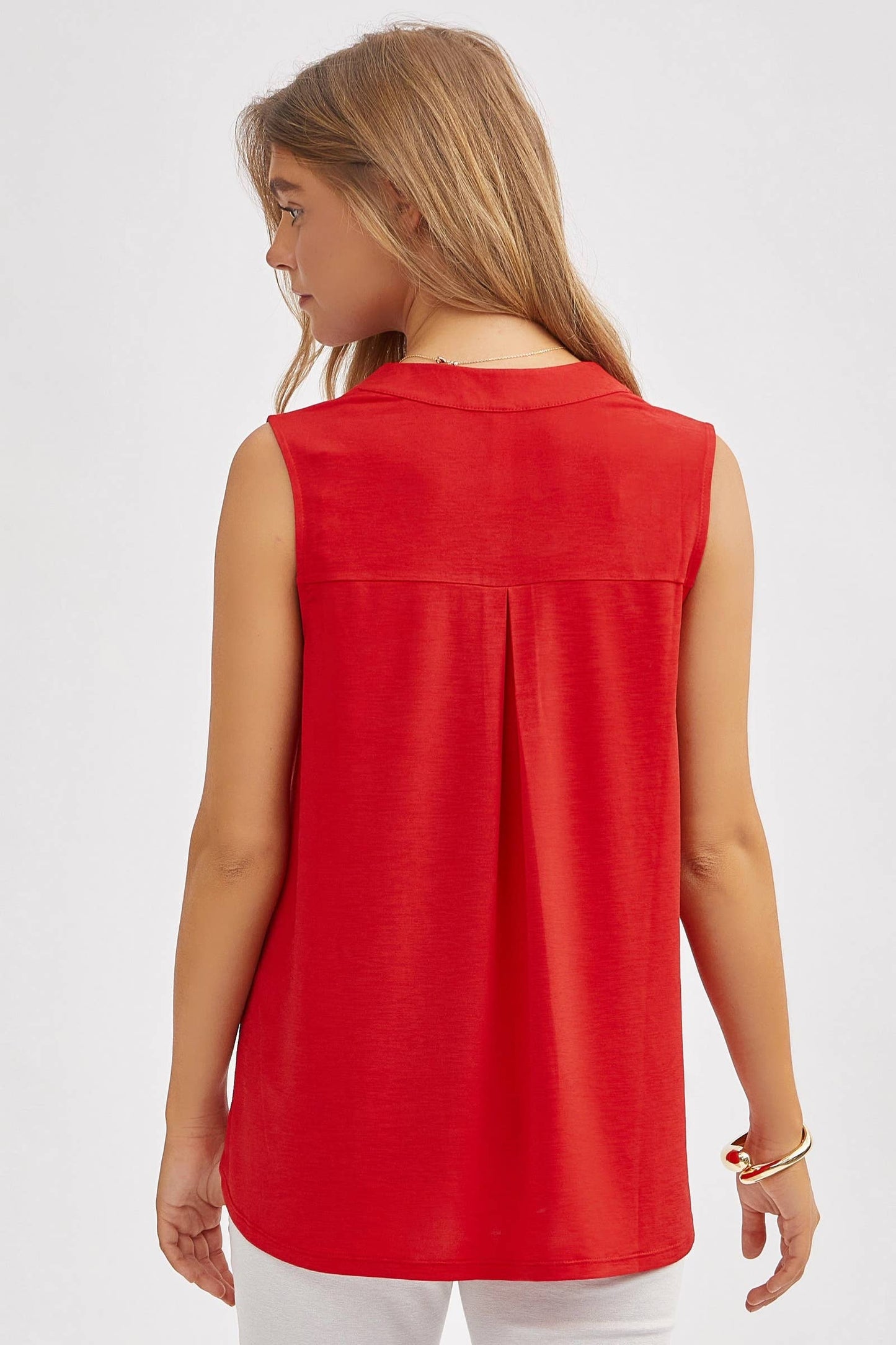Solid Lizzy A-Line Tank Top: BLACK / S
