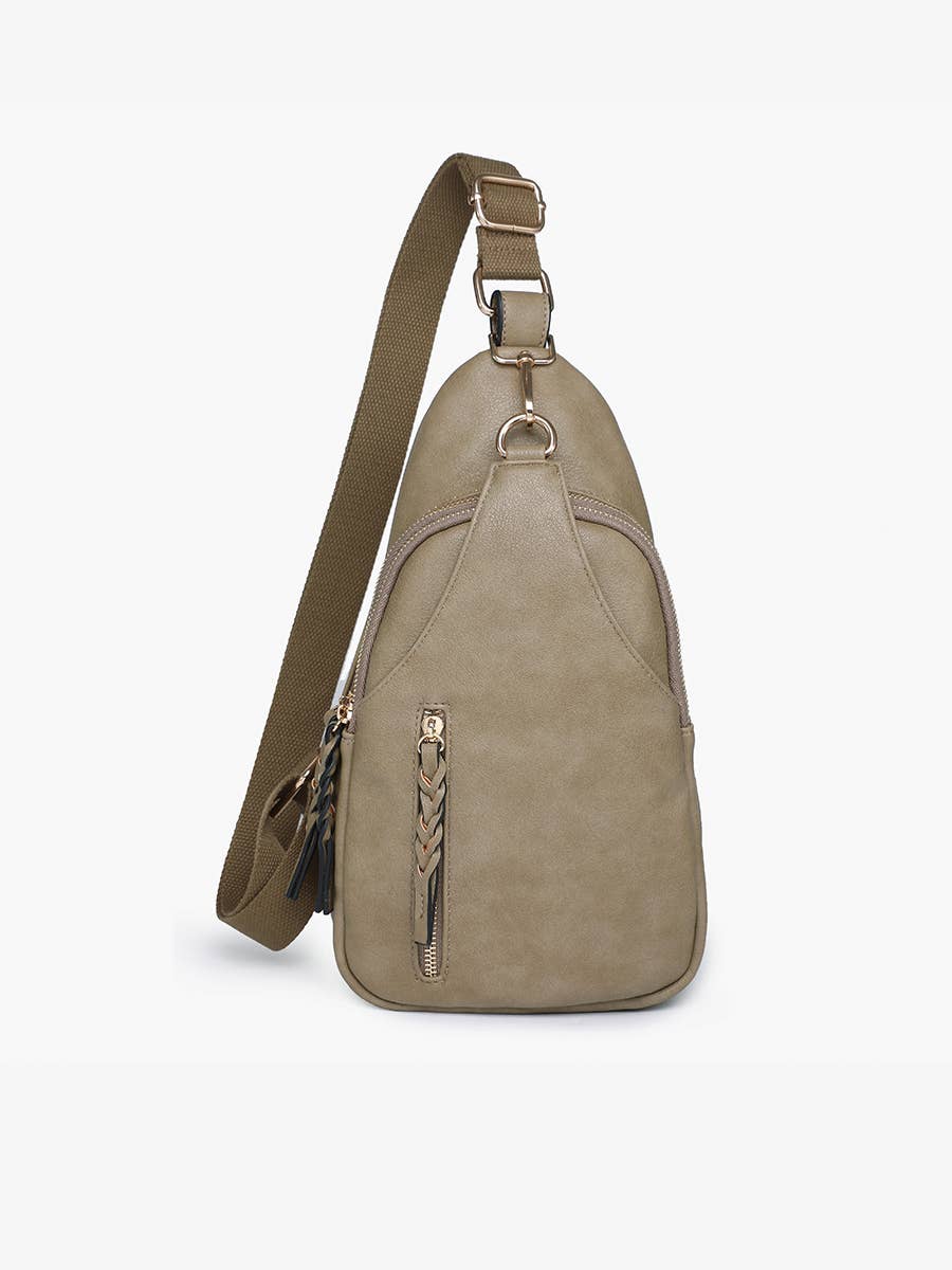 Nikki Dual Compartment Sling Pack Bag: Navy