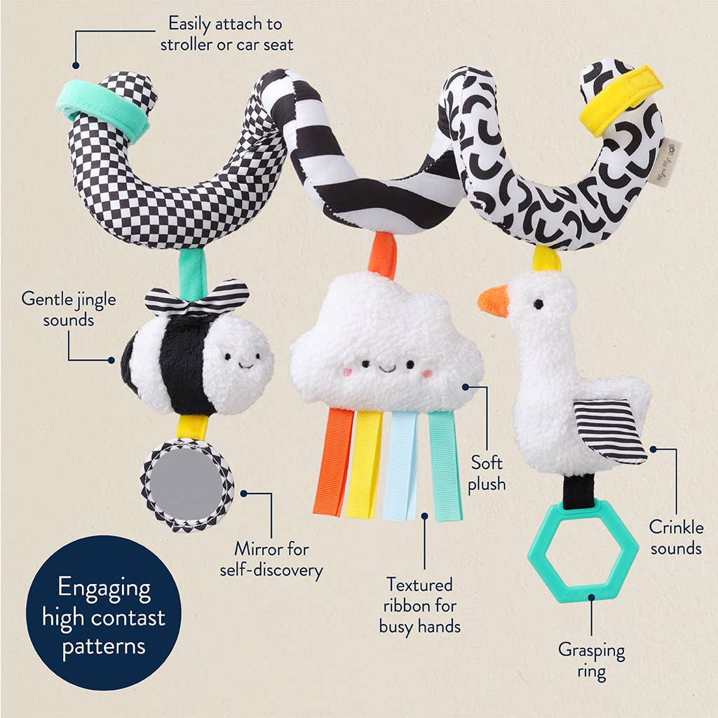 *NEW* Itzy Bitzy Spiral Car Seat Activity Toy: High Contrast