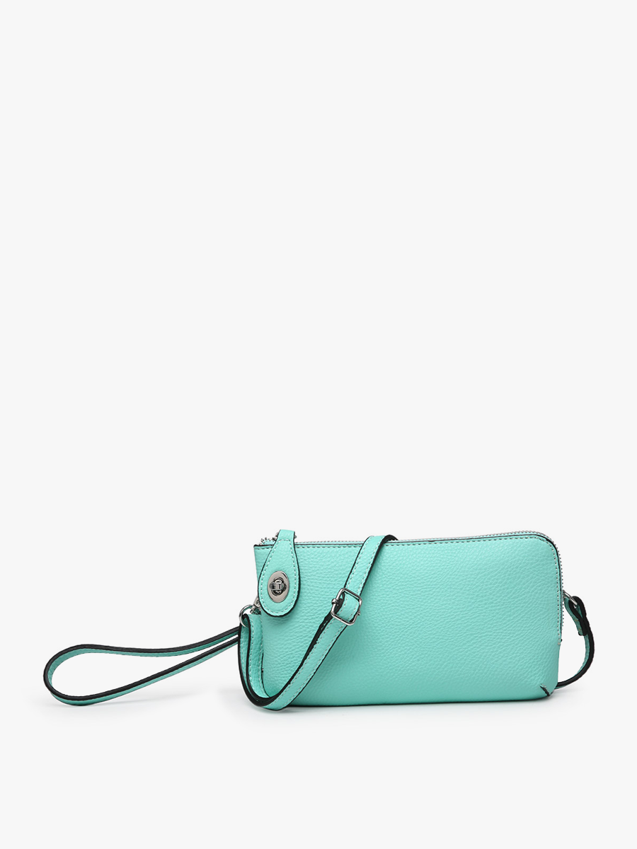Kendall Crossbody/Wristlet w/ Twist Lock Closure: Light Stone