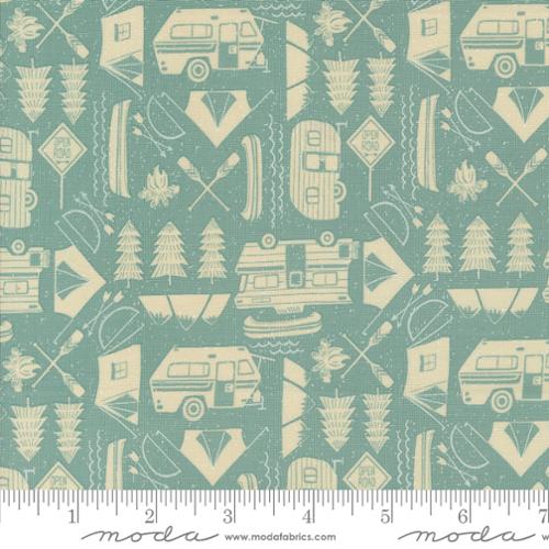 The Great Outdoors  Sky 20884 18  Moda Open Road Novelty Camping