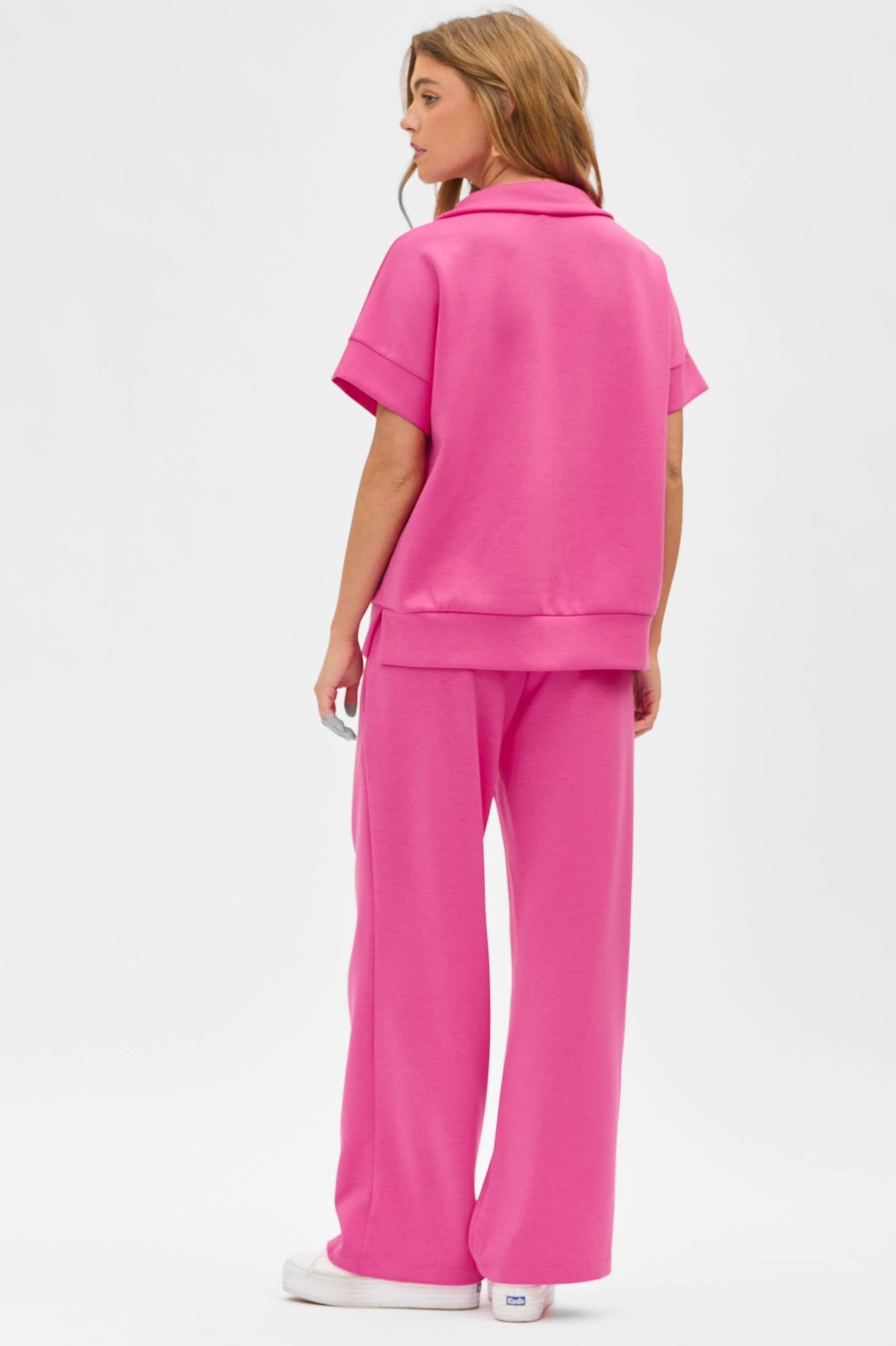 Short Sleeve Quarter Zip + Pants Modal Set TRVSET-CATALINA: BLACK / XL