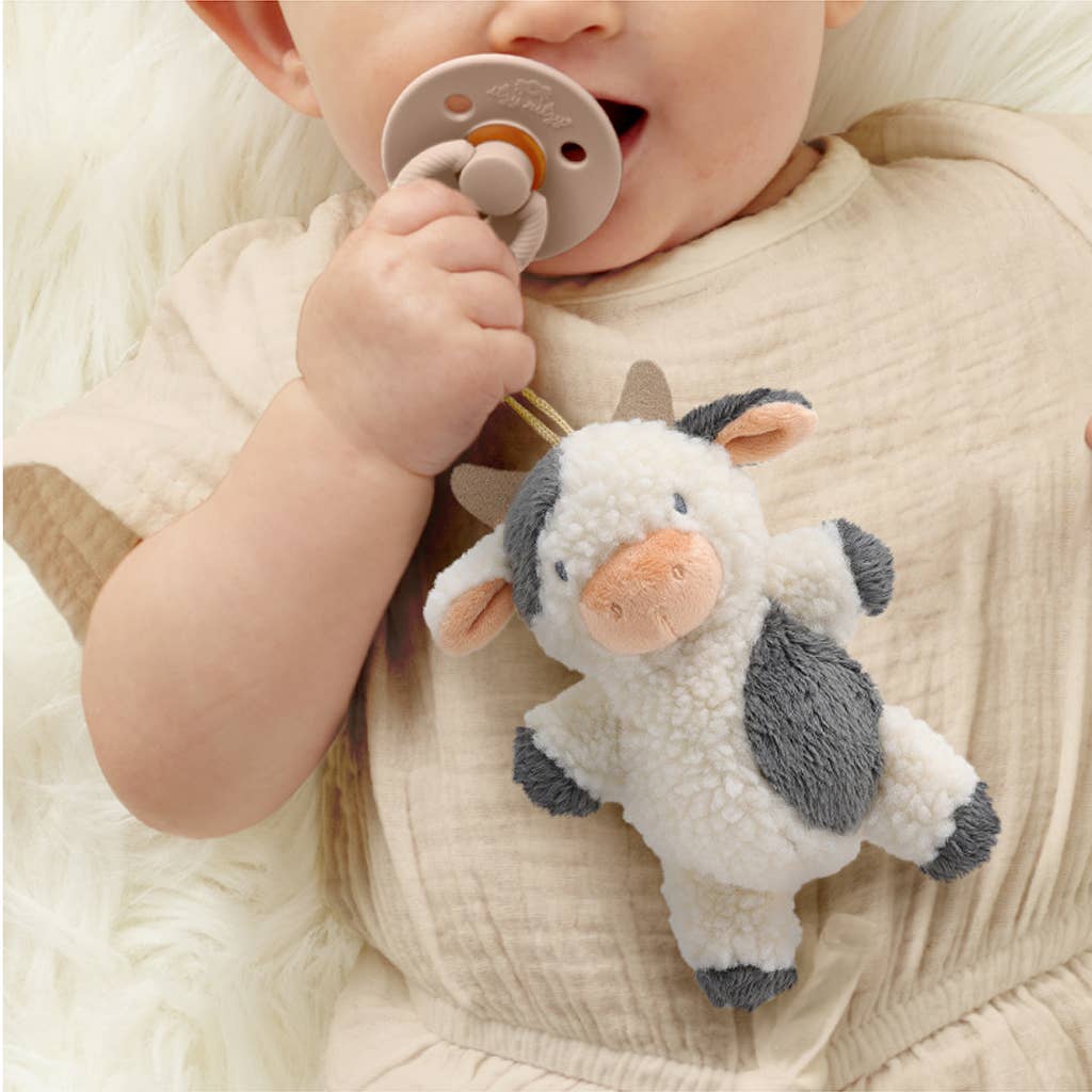 *NEW* Bitzy Pal Natural Rubber Pacifier & Stuffed Animal: Cow
