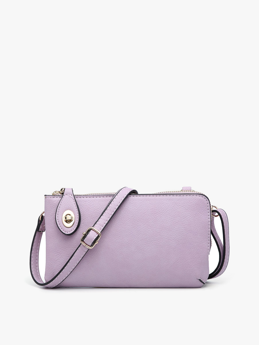 Kendall Crossbody/Wristlet w/ Twist Lock Closure: Light Stone