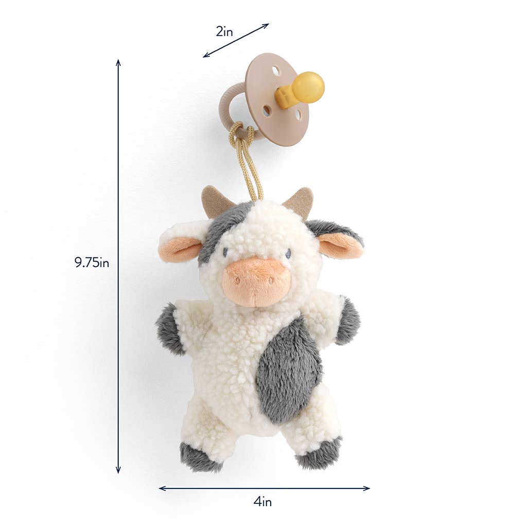 *NEW* Bitzy Pal Natural Rubber Pacifier & Stuffed Animal: Cow