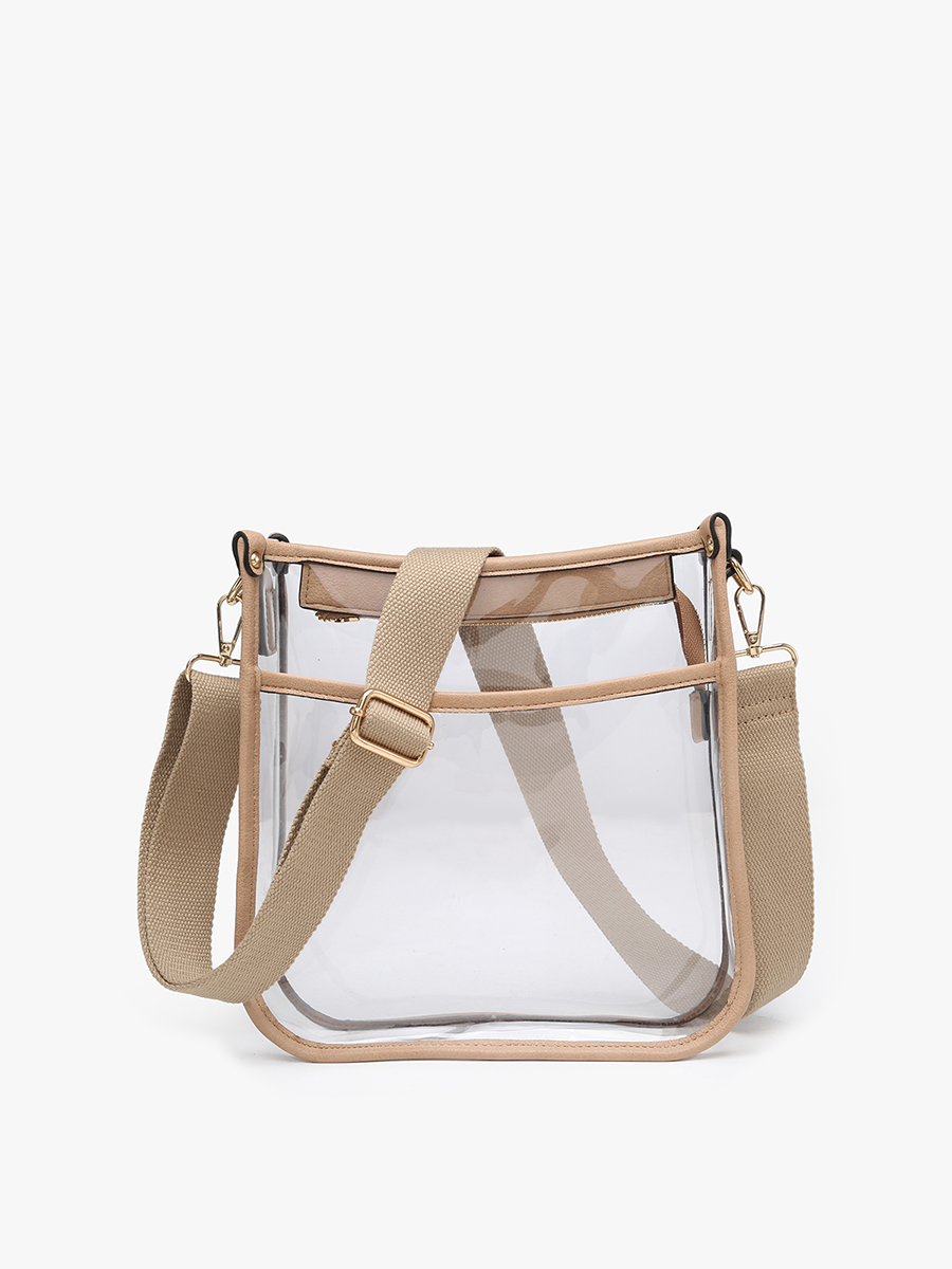 Posie Clear Crossbody w/ Vegan Leather: Black