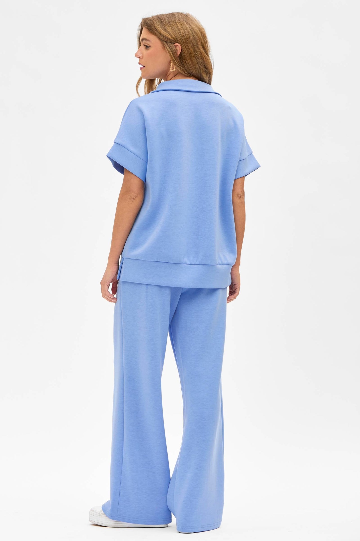 Short Sleeve Quarter Zip + Pants Modal Set TRVSET-CATALINA: BLACK / S
