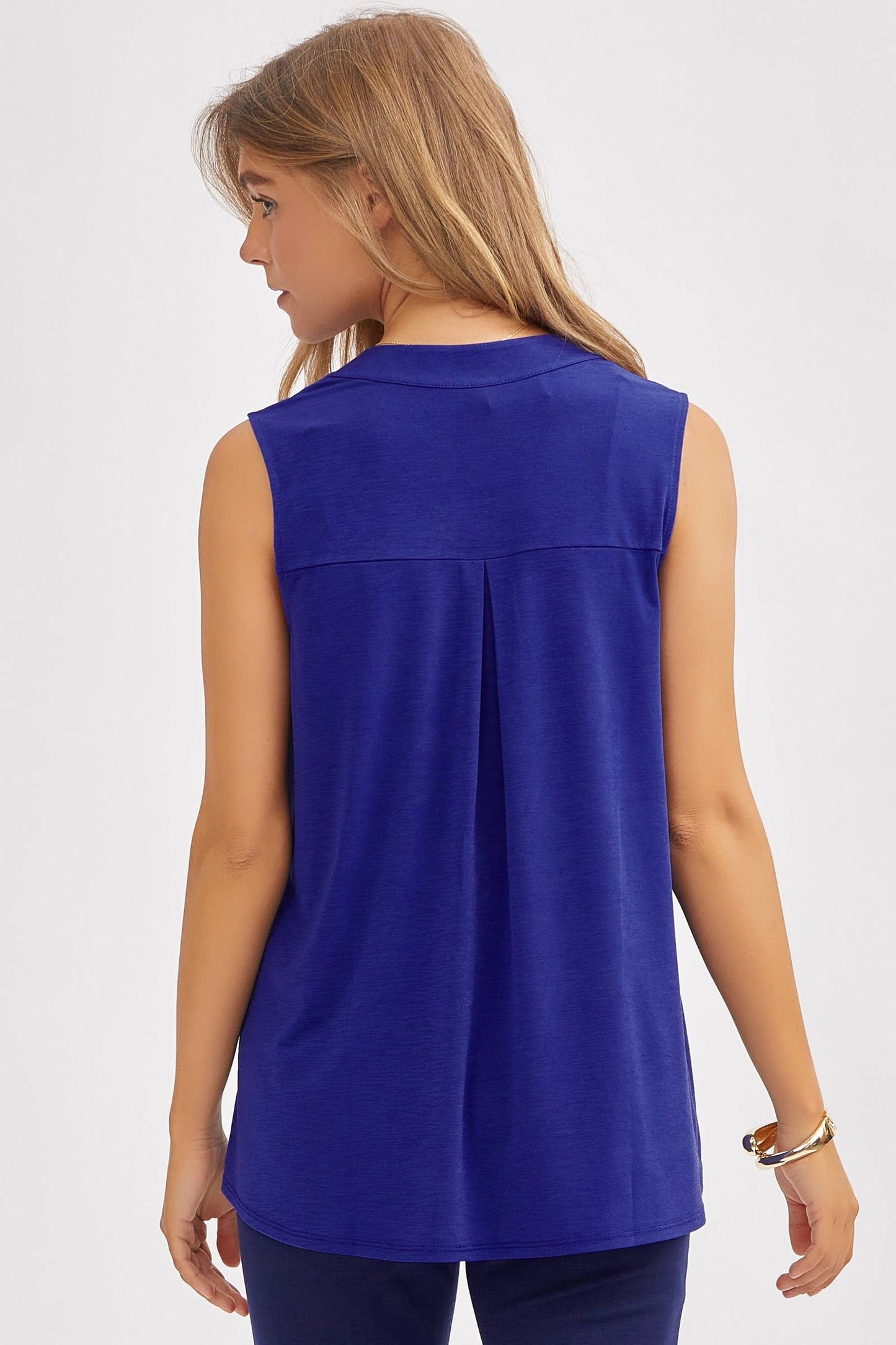 Solid Lizzy A-Line Tank Top: BLACK / M