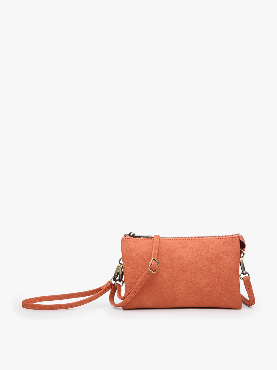 Riley Monogrammable 3 Compartment Crossbody/Wristlet: Light Grey