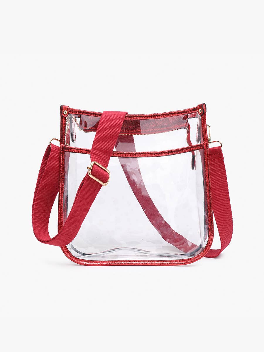 Posie Clear Crossbody w/ Vegan Leather: Black