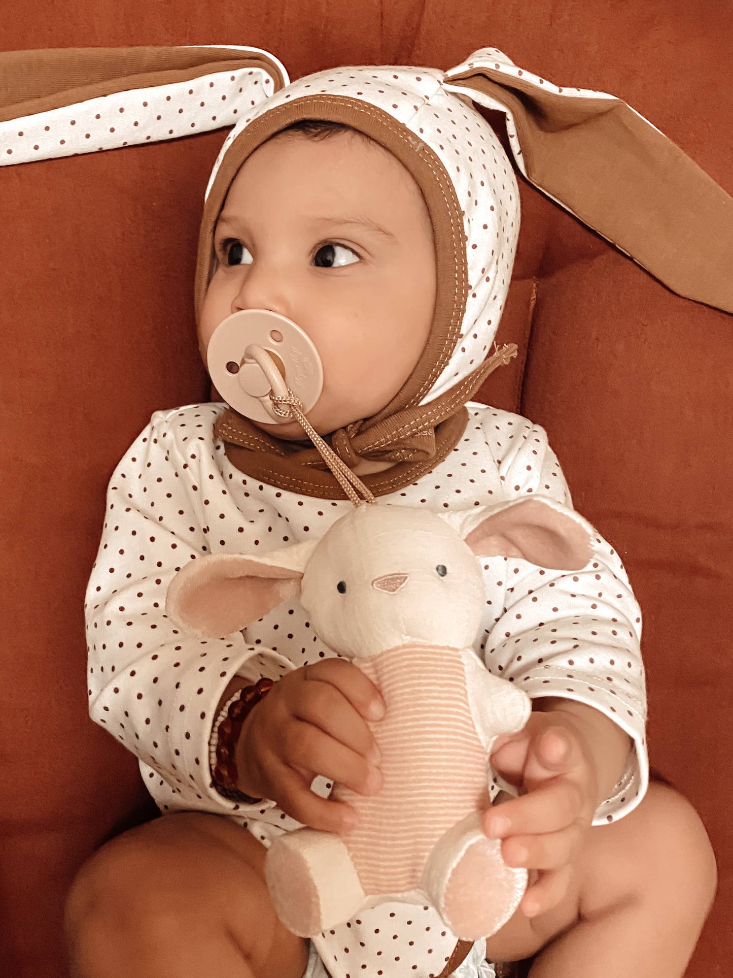 *NEW* Bitzy Pal Natural Rubber Pacifier & Stuffed Animal: Cow
