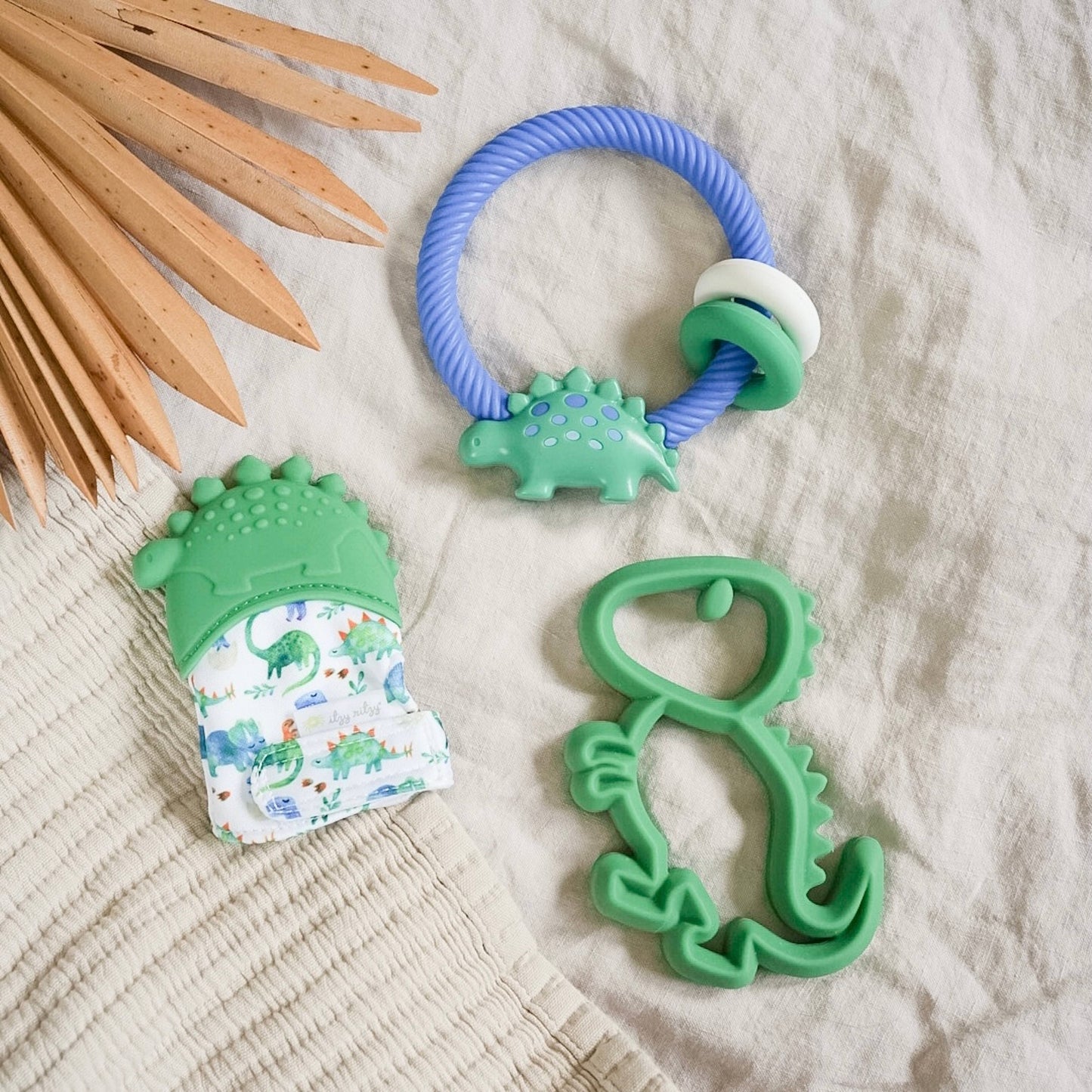 Itzy Mitt™ Silicone Teething Mitts: Cactus