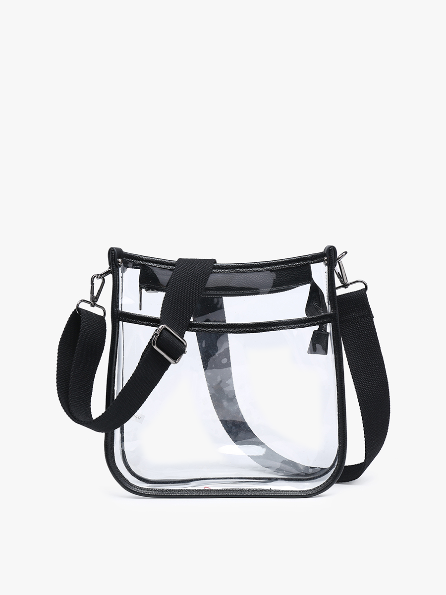 Posie Clear Crossbody w/ Vegan Leather: Black