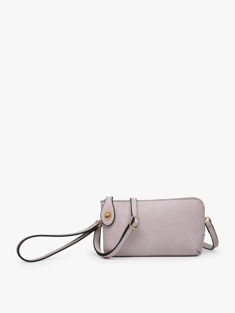 Kendall Crossbody/Wristlet w/ Twist Lock Closure: Light Stone