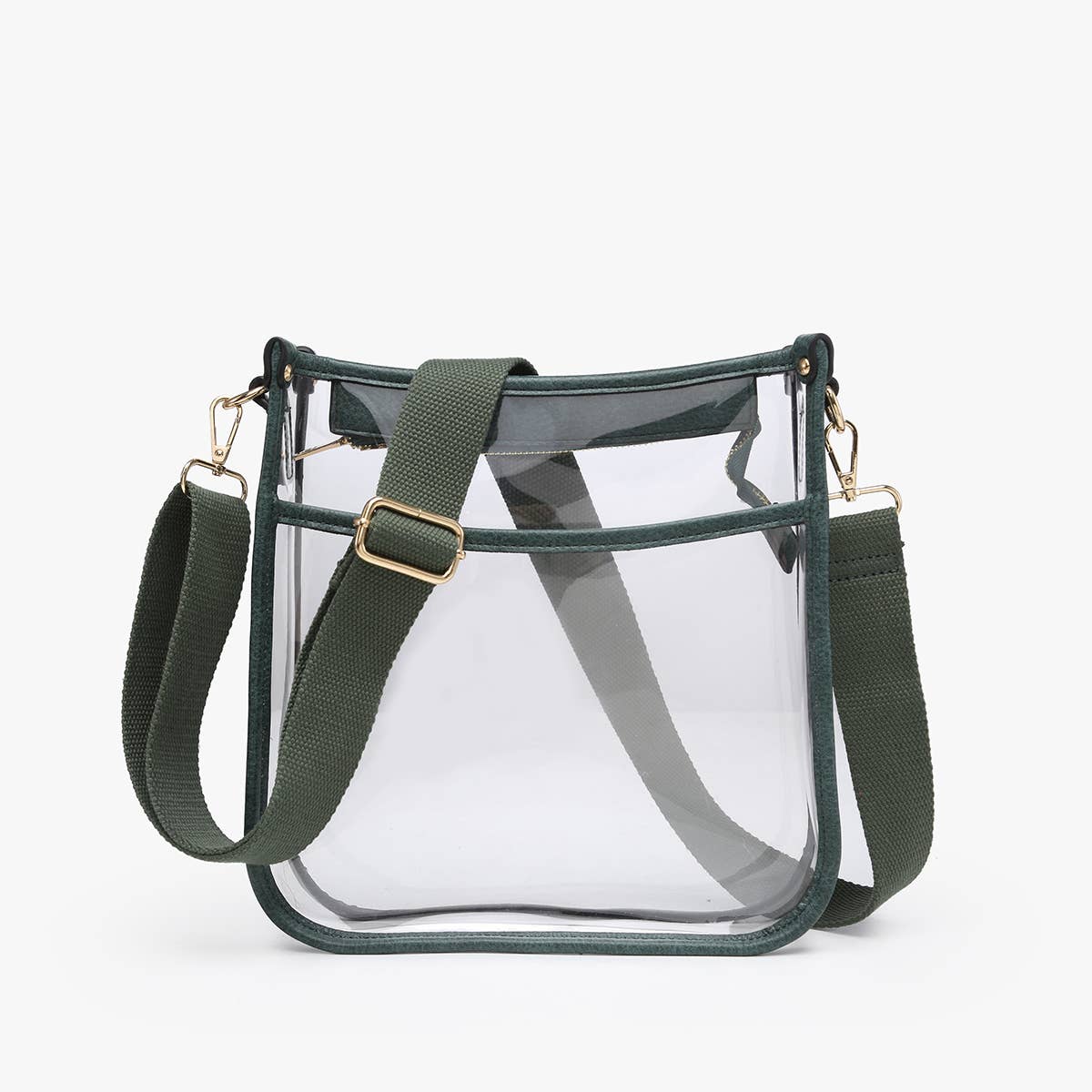Posie Clear Crossbody w/ Vegan Leather: Black
