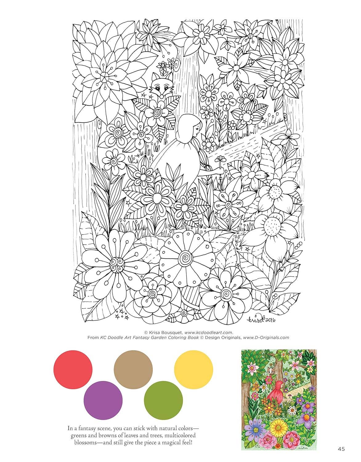KC Doodle Art Fantasy Garden Coloring Book