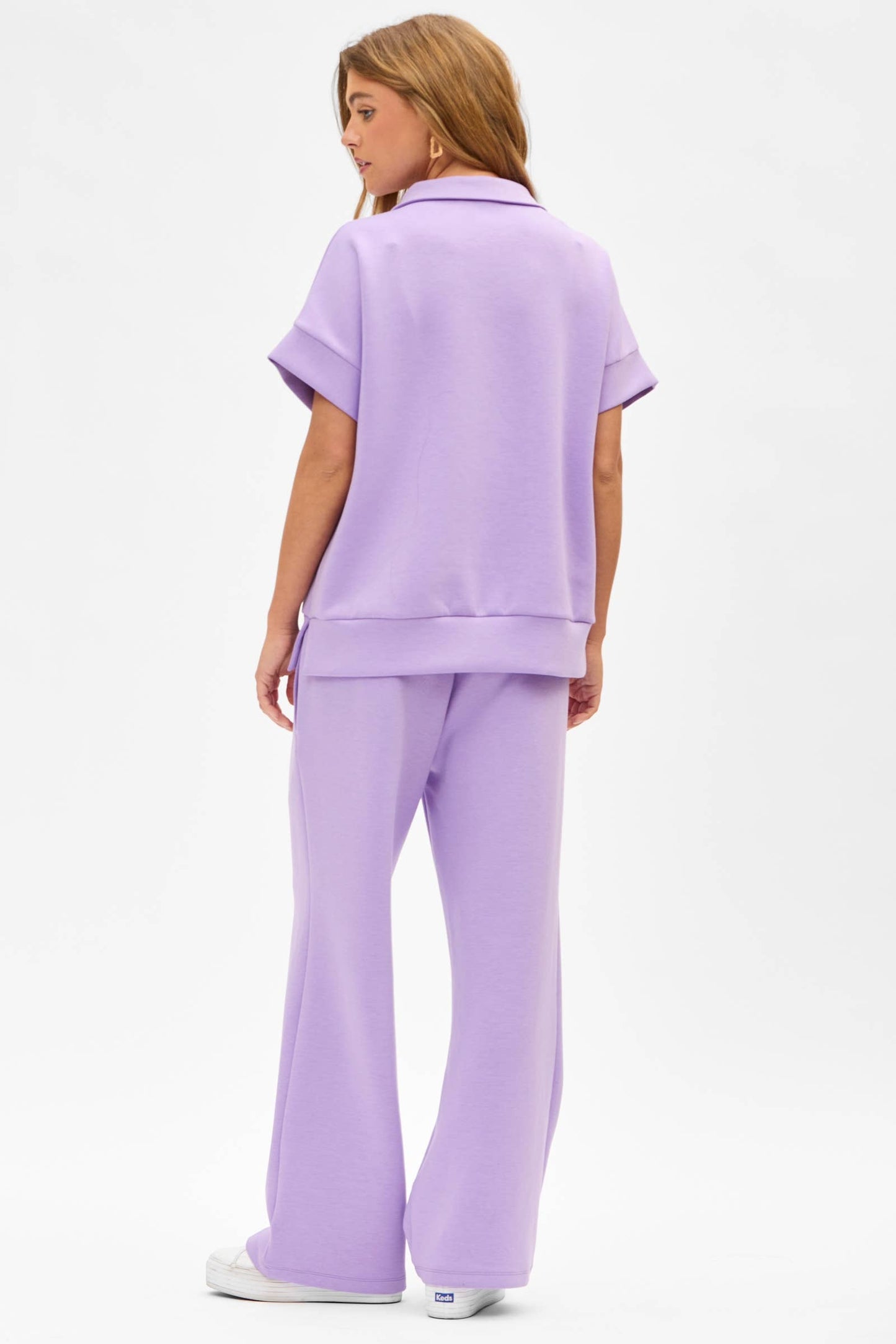 Short Sleeve Quarter Zip + Pants Modal Set TRVSET-CATALINA: BLACK / S