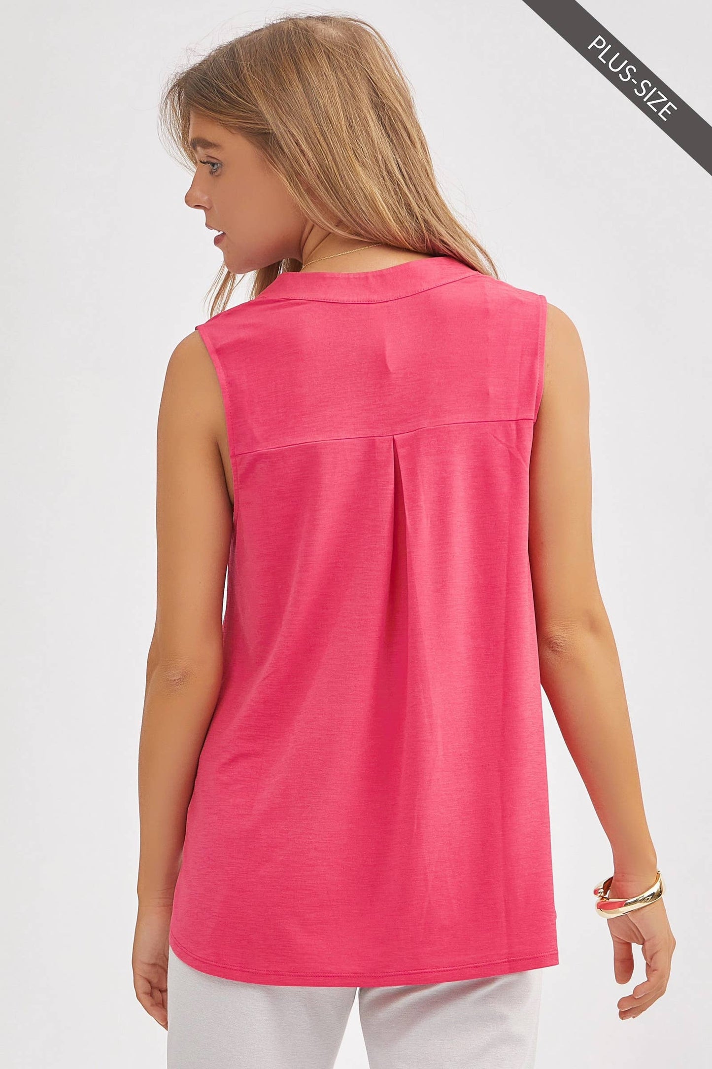 PLUS SIZE Solid Lizzy A-Line Tank Top: NAVY / 3X