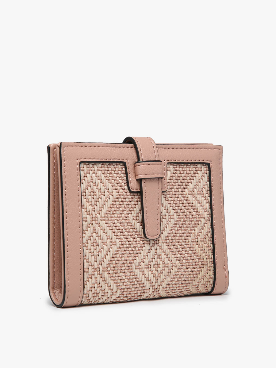 Bessie Canvas Wallet w/ Slip Closure: Diamond-Lt. Grey