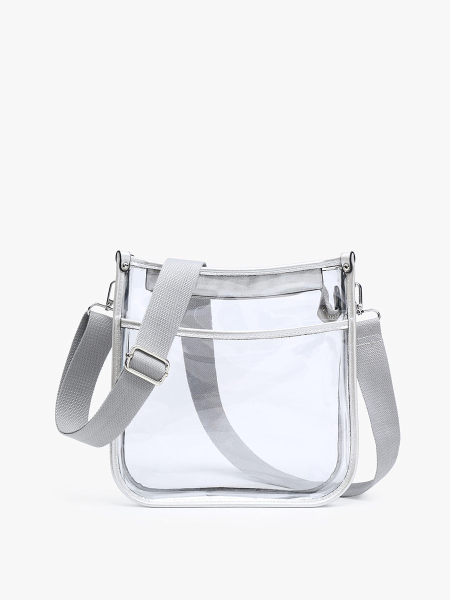 Posie Clear Crossbody w/ Vegan Leather: Black