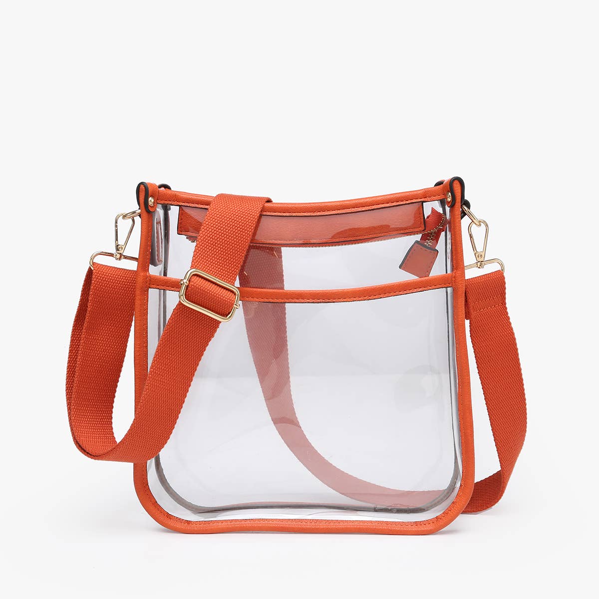 Posie Clear Crossbody w/ Vegan Leather: Black