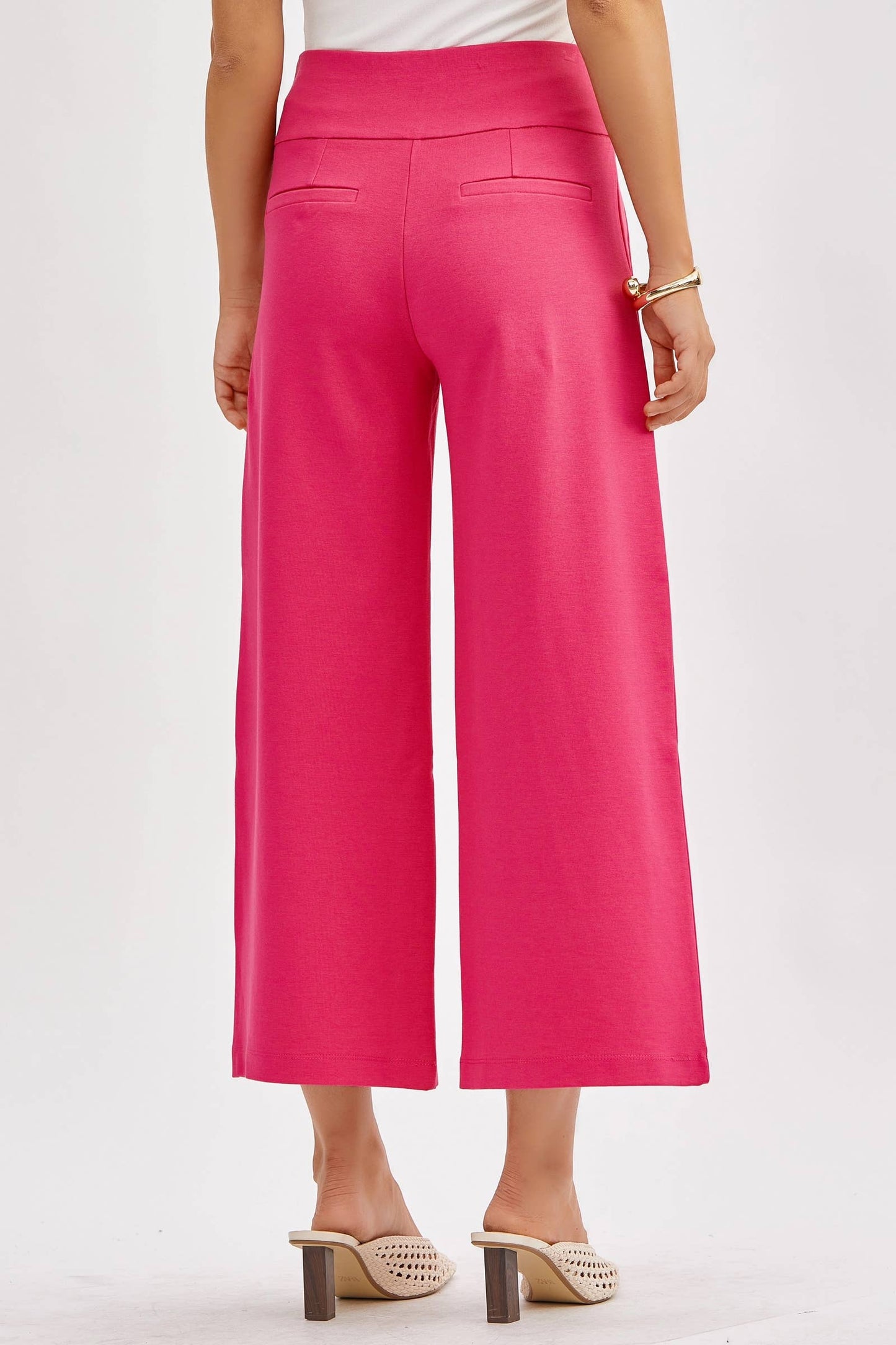 Magic Wide Cropped Pants: Black / XL