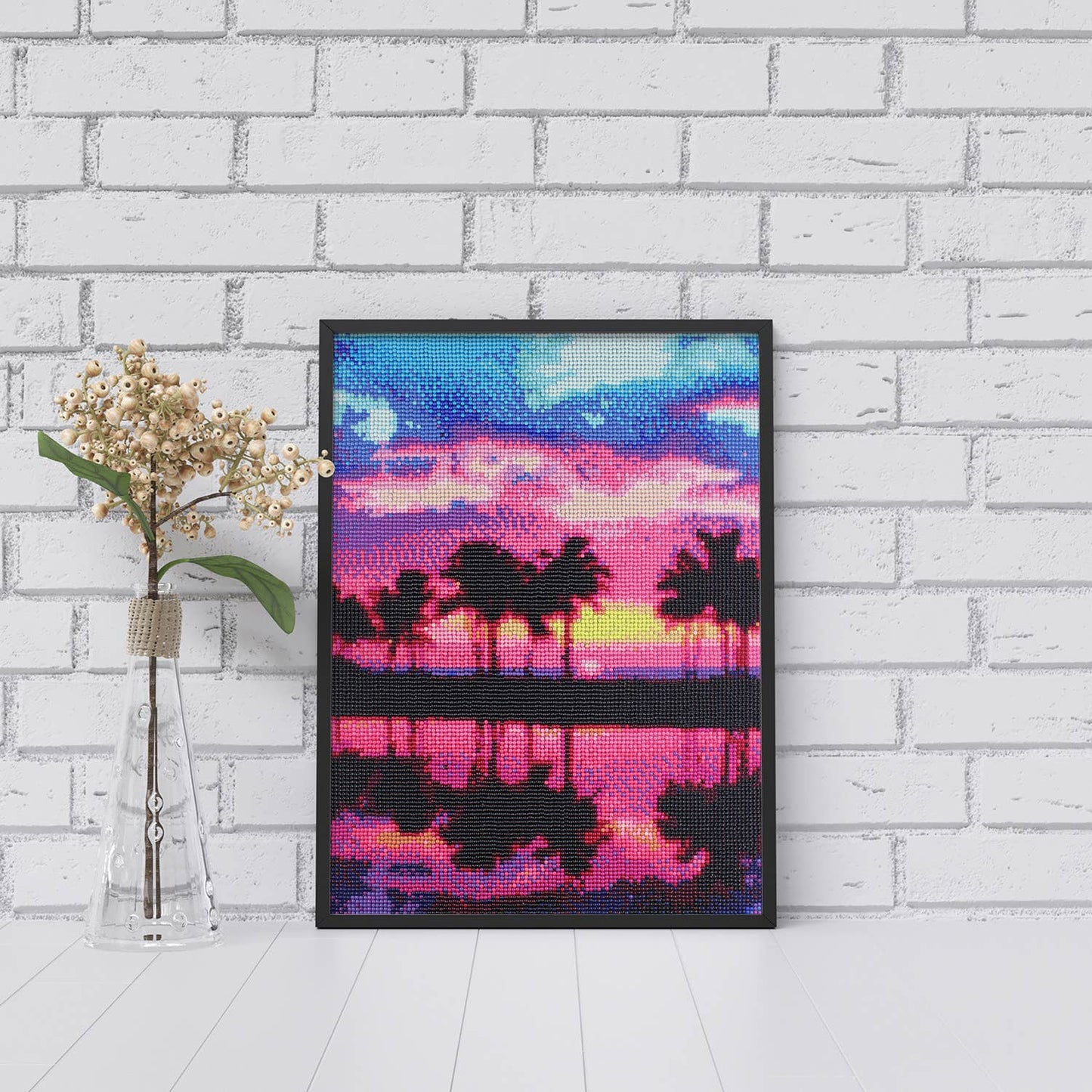 Palm Tree Sunset Diamond Painting Kit: 01 Multi